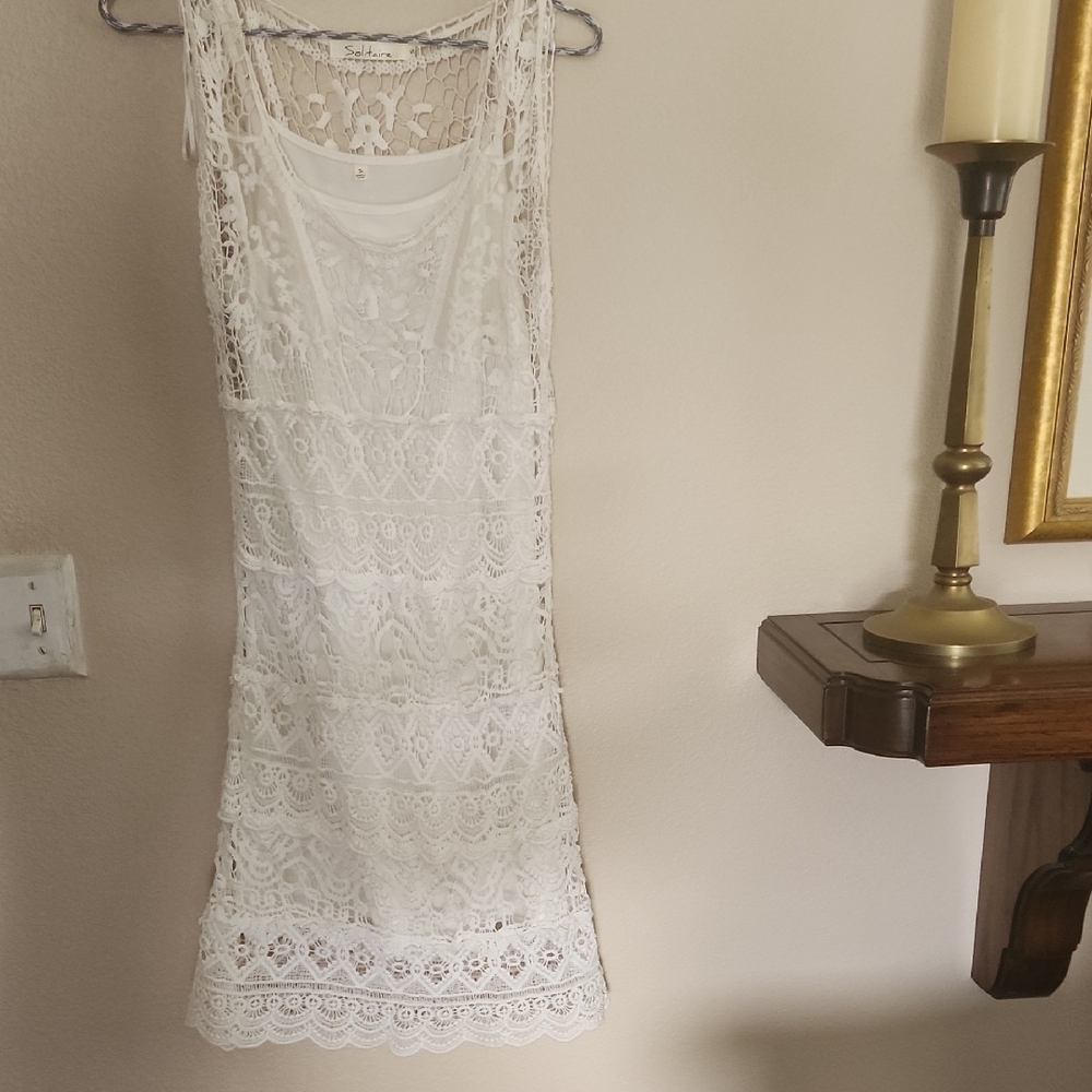 Crochet  Lace White Dress